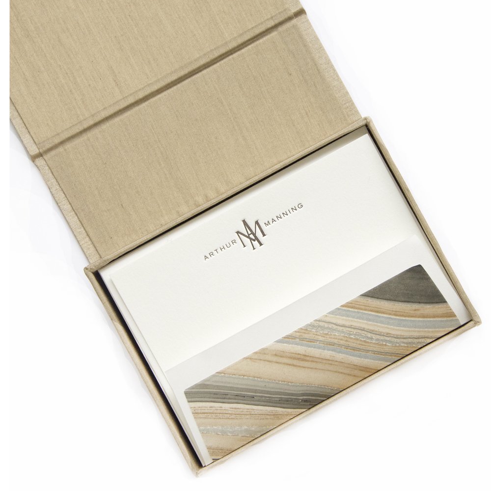 Petite Champagne Silk Stationery Box - P29 — Haute Papier